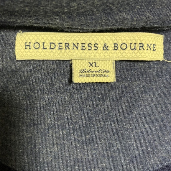 HOLDERNESS & BOURNE Men Golf Tailored Fit Quarter Zip Cotton Blend Vest Blue XL - Picture 3 of 13